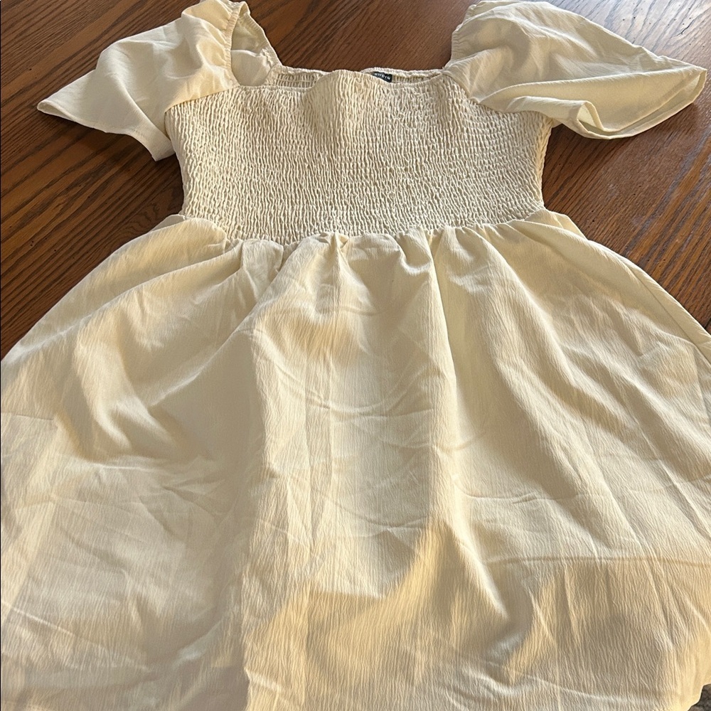 SHEIN Cream Puff Sleeve Dress